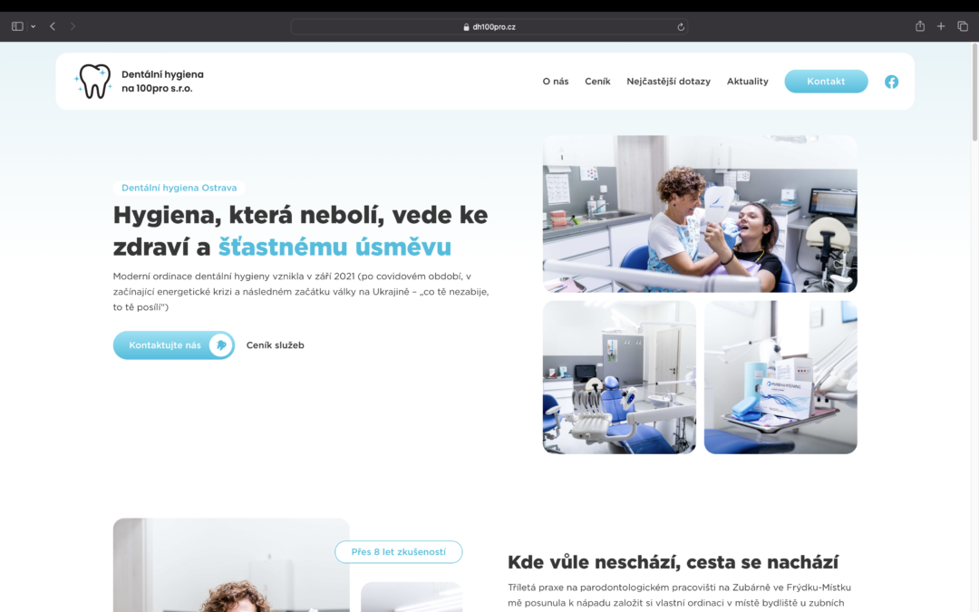 Tvorba prezentačního webu – dh100pro.cz